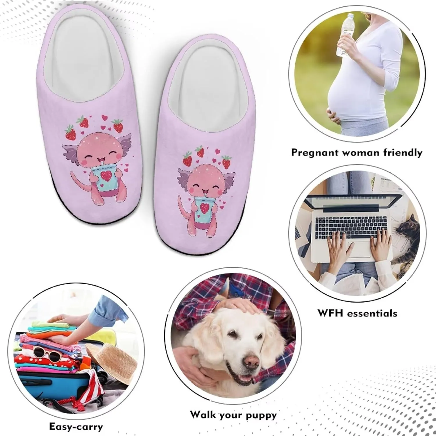 Xoenoiee Warm Slippers for Men Women Soft Fuzzy Slippers Slip-On Indoor Outdoor Nonslip Plush House Shoes