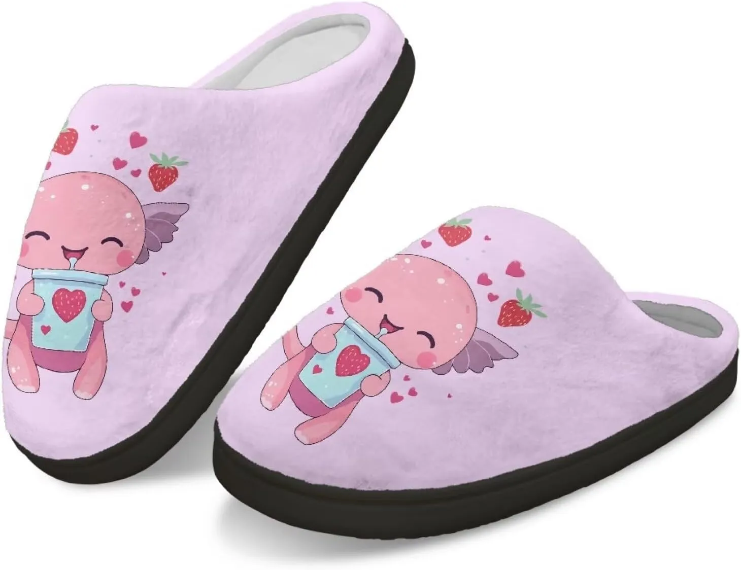 Xoenoiee Warm Slippers for Men Women Soft Fuzzy Slippers Slip-On Indoor Outdoor Nonslip Plush House Shoes