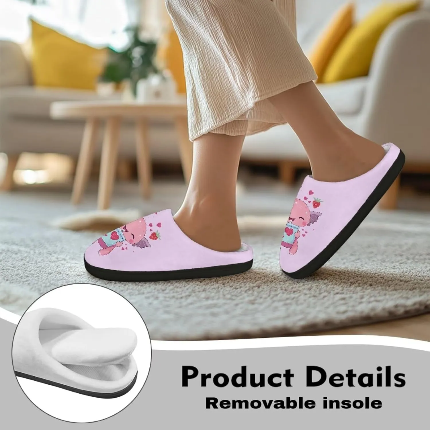 Xoenoiee Warm Slippers for Men Women Soft Fuzzy Slippers Slip-On Indoor Outdoor Nonslip Plush House Shoes