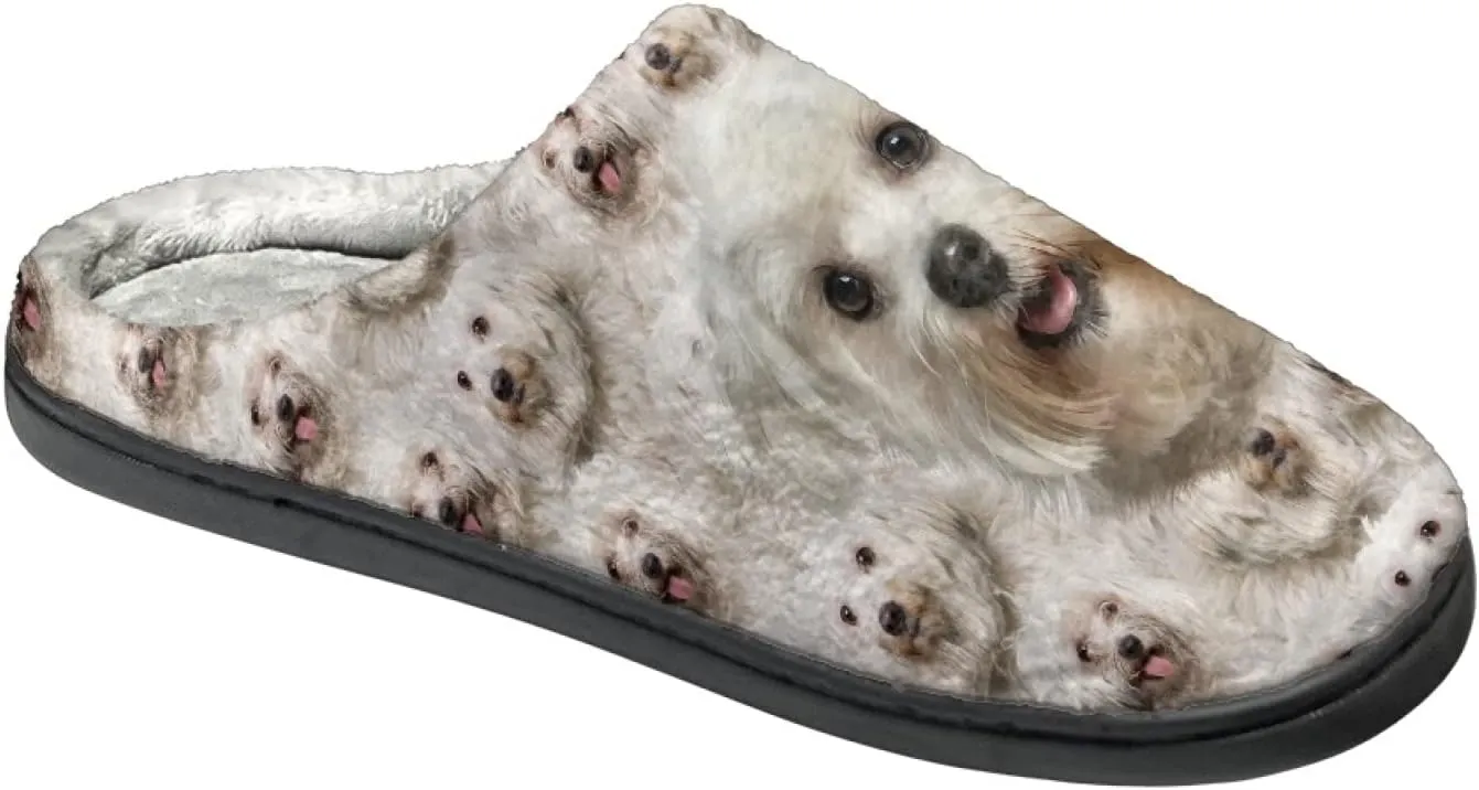 Xoenoiee Warm Slippers for Men Women Soft Fuzzy Slippers Slip-On Indoor Outdoor Nonslip Plush House Shoes
