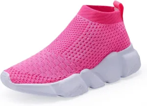 YAVY Kids Sneakers for Boys Tennis Shoes Girls Sock Sneakers for Kids Slip on Shoes Breathable high top Athletic Lightweight Walking Running Shoes