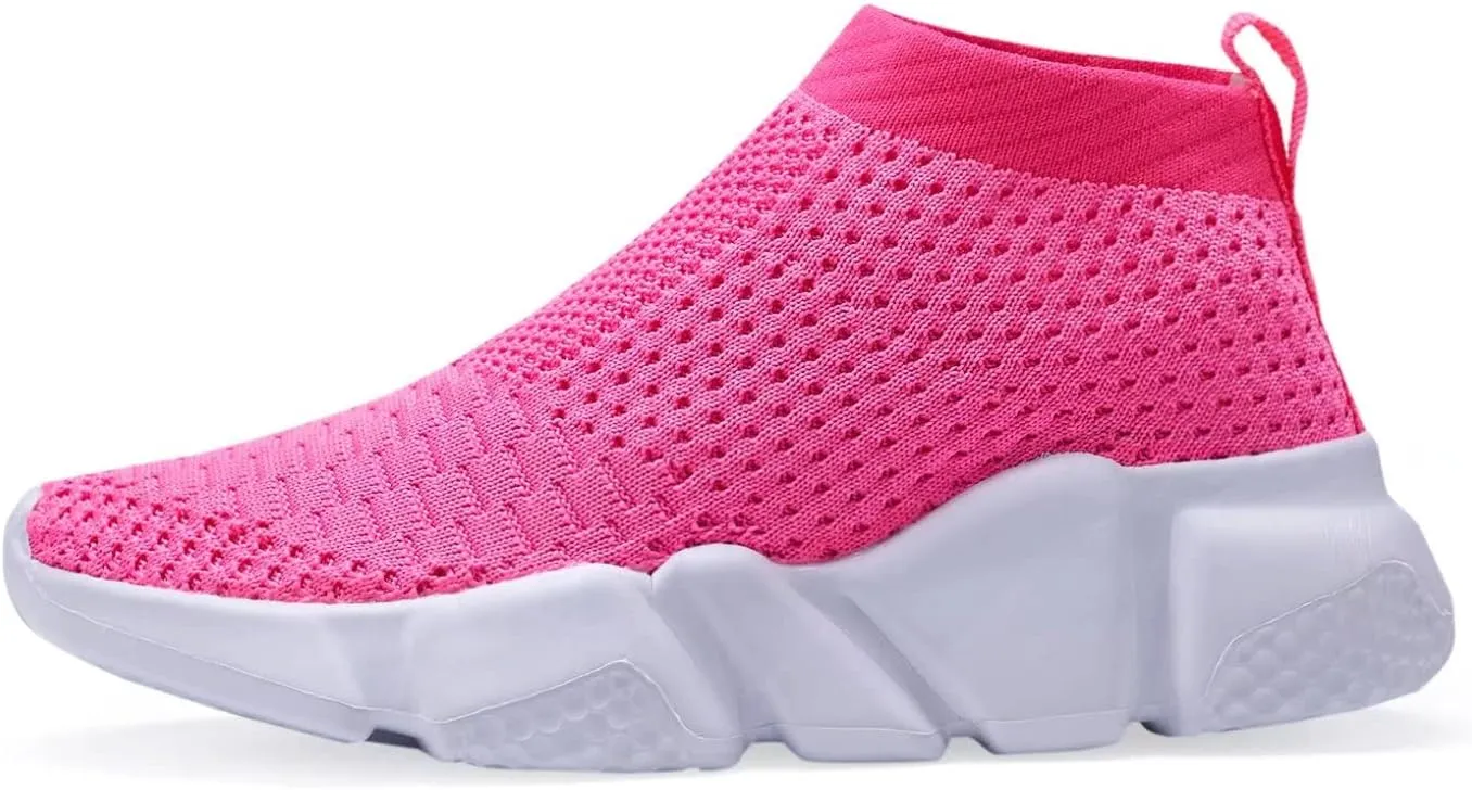 YAVY Kids Sneakers for Boys Tennis Shoes Girls Sock Sneakers for Kids Slip on Shoes Breathable high top Athletic Lightweight Walking Running Shoes