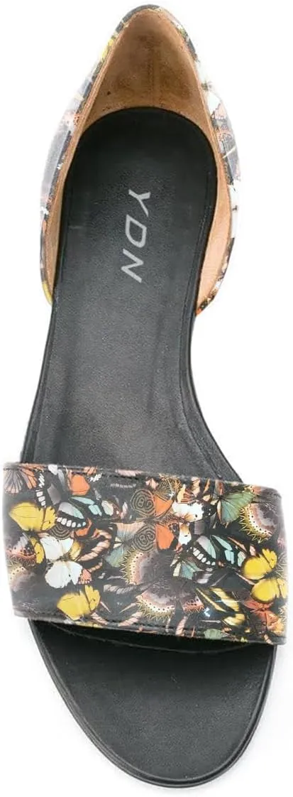 YDN Western Open Toe D'Orsay Casual Flats Sandals Slip on Comfy Walking Shoes Size 4-16 US