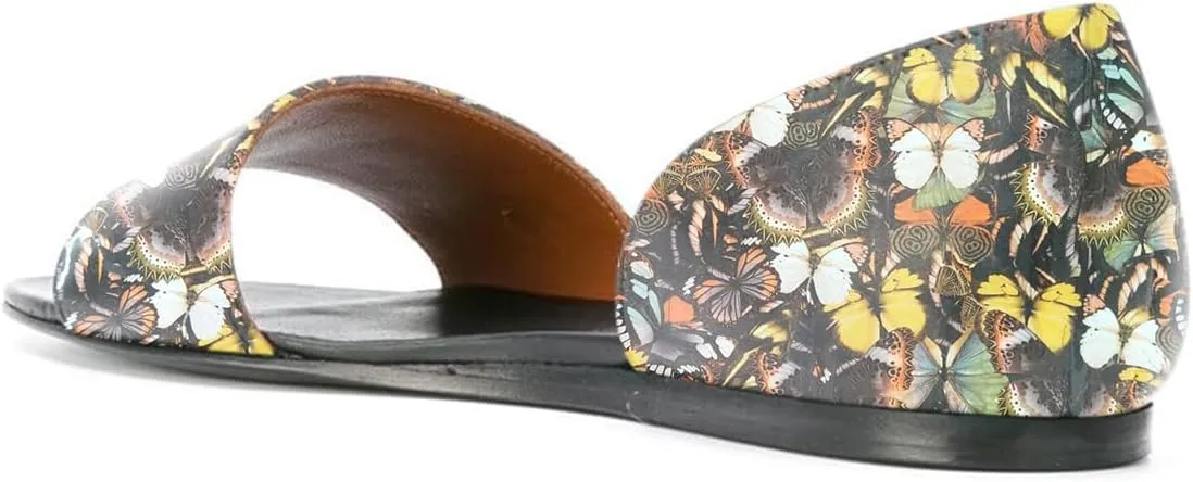 YDN Western Open Toe D'Orsay Casual Flats Sandals Slip on Comfy Walking Shoes Size 4-16 US