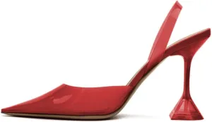 YDN Women Transparent Pumps Slingback Slip On Wineglass Slim High Heels Closed Pointed Toe Dress Shoes Dating Wedding Size 4-16 US