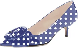 YDN Women's Elegance Low Kitten Heel Pumps Pointy Toe Slip On Patent Buckle Basic Office Dress Shoe Size 4-15 US