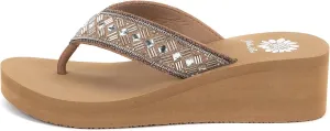 Yellow Box Women's Selvia Wedge Sandal, Round Toe, Medium-High 2 Inch Heel, 0.75 Inch Platform Comfortable Flip-Flop