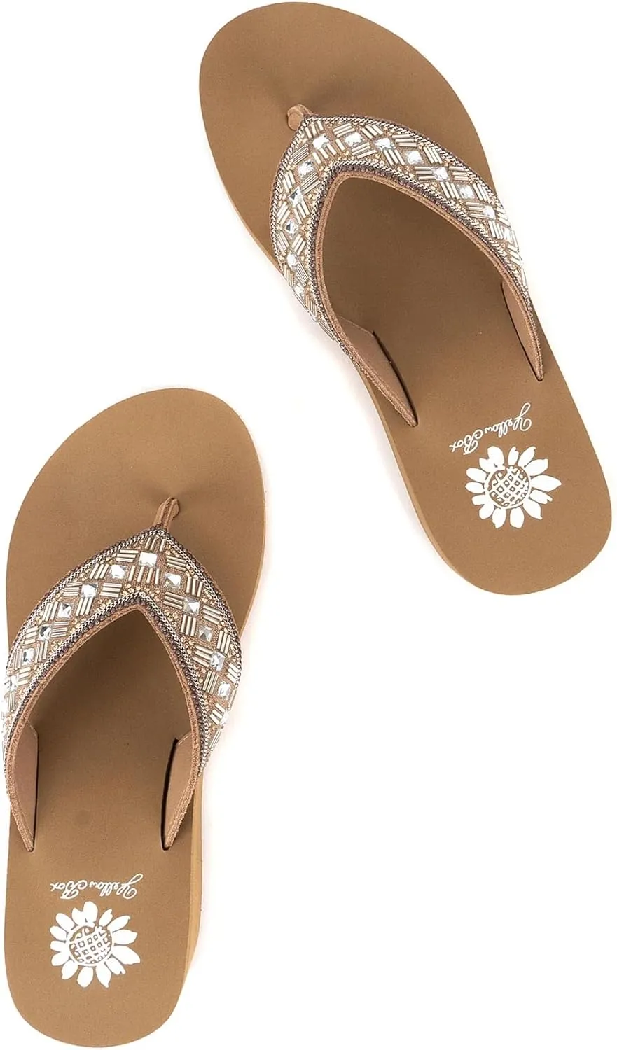 Yellow Box Women's Selvia Wedge Sandal, Round Toe, Medium-High 2 Inch Heel, 0.75 Inch Platform Comfortable Flip-Flop