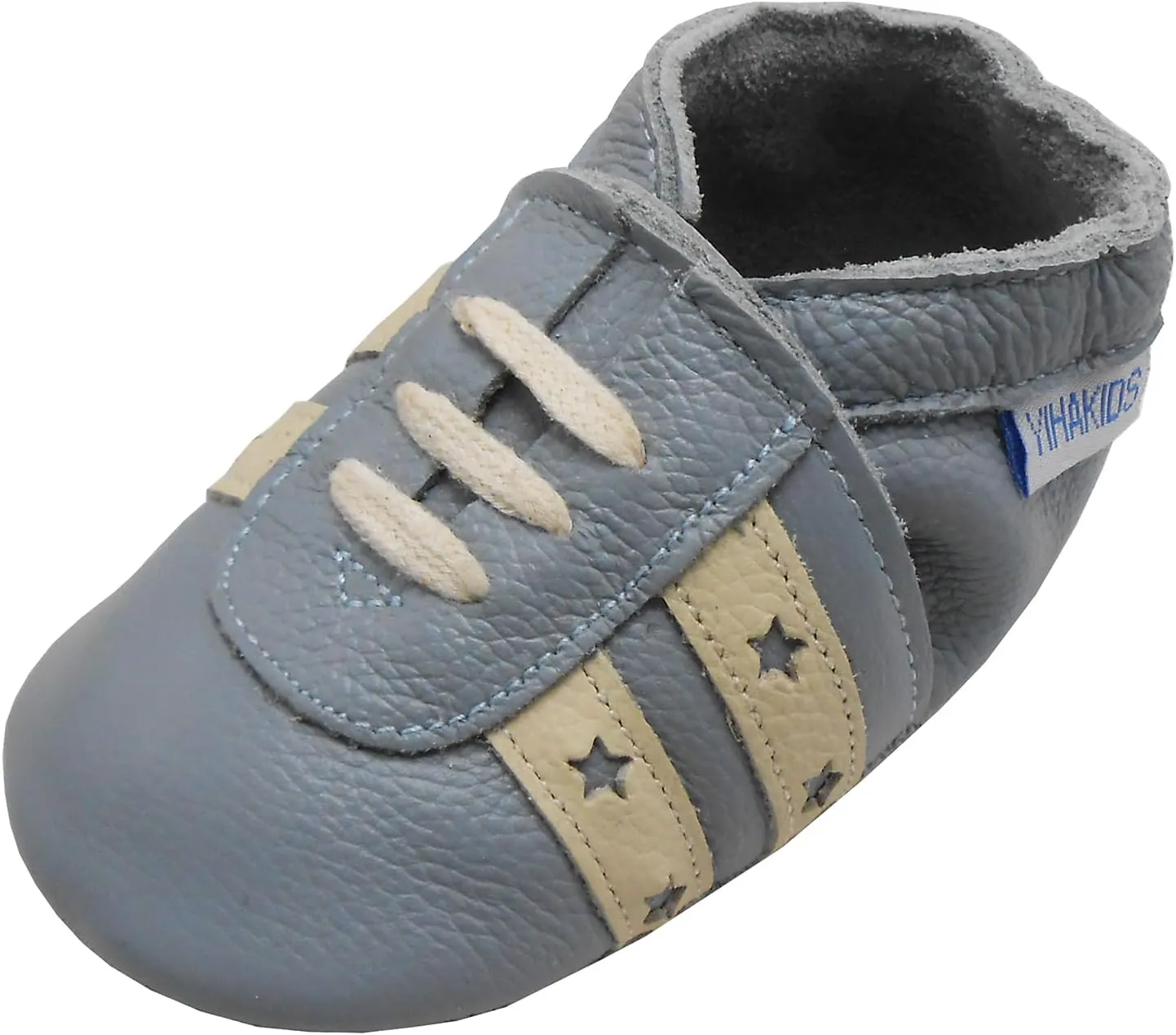 YIHAKIDS Baby Leather Shoes Soft Sole First Walking Moccasins Infants Toddler Boys Girls Crawling Slippers Slip-on Shoes with Elastic Ankle