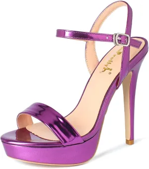 YooPrettyz Women Stiletto Heels Strappy Party Dress Pump Ankle Strap Sandal Heels
