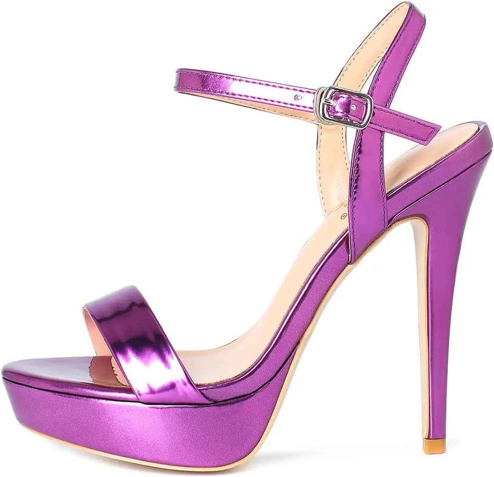 YooPrettyz Women Stiletto Heels Strappy Party Dress Pump Ankle Strap Sandal Heels