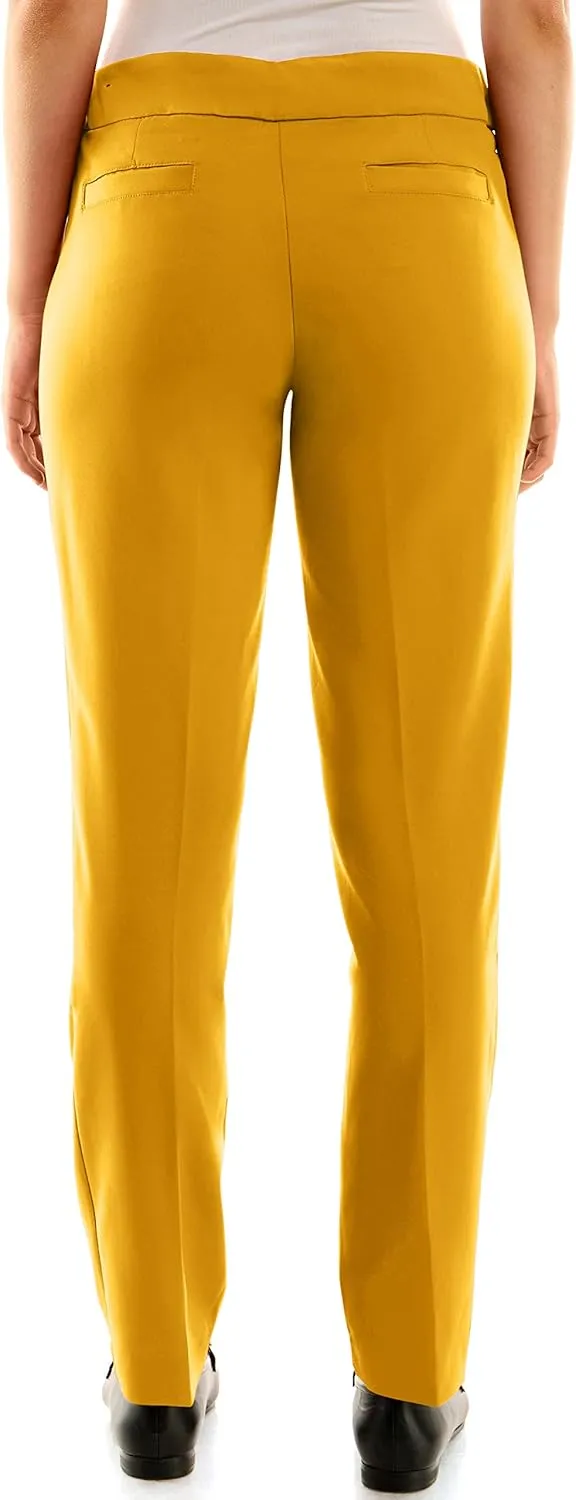 Zac & Rachel Women's Flattering Pull-on Slim Leg Pant with Tummy Control Panel
