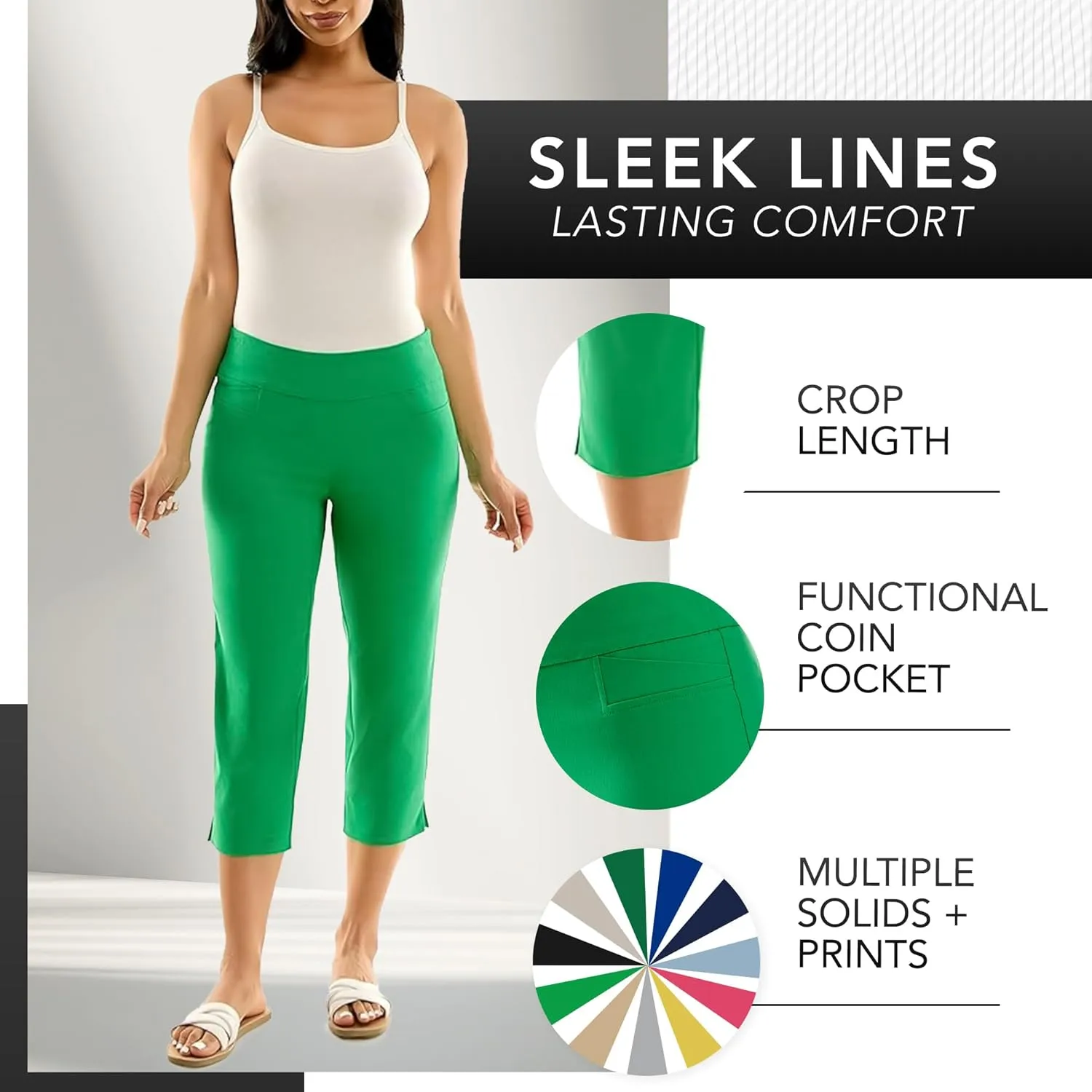 Zac & Rachel Women's Pull-on Slim Leg Crop Pant