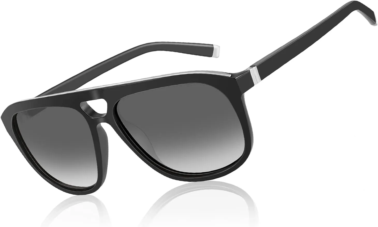 ZENOTTIC Aviator Sunglasses for Men Polarized UV Protection Square Fashion Double Bridge Retro Pilot Sun Glasses Oversized