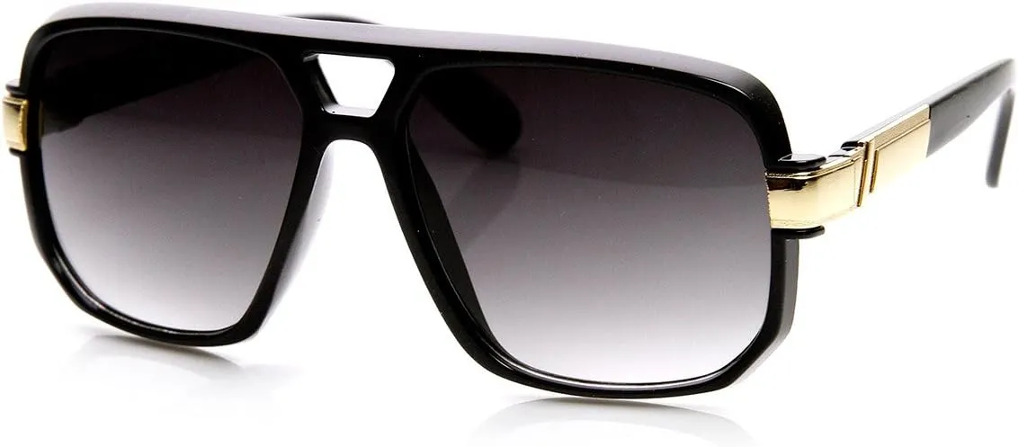 zeroUV - Classic Square Frame Plastic Flat Top Aviator Sunglasses