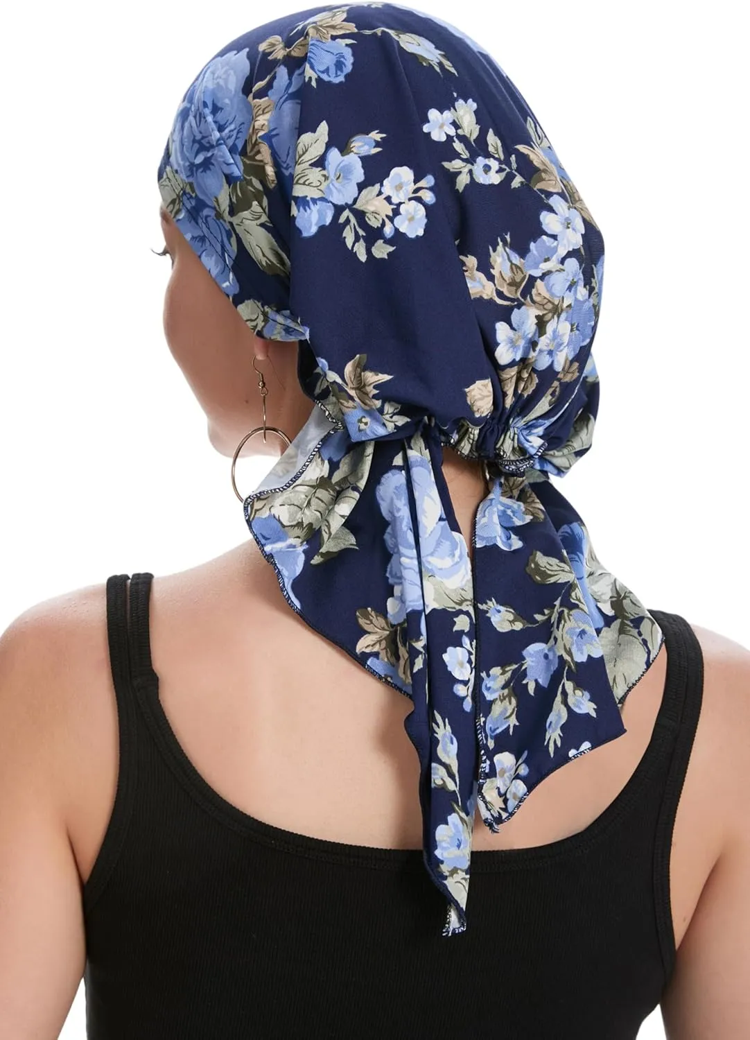ZLYC Chemo Headwear Pre Tied Head Scarf Headwraps Lightweight Turban Beanie Cap for Women