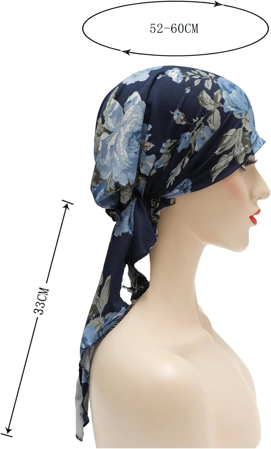 ZLYC Chemo Headwear Pre Tied Head Scarf Headwraps Lightweight Turban Beanie Cap for Women