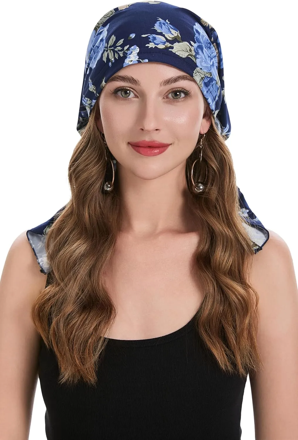 ZLYC Chemo Headwear Pre Tied Head Scarf Headwraps Lightweight Turban Beanie Cap for Women