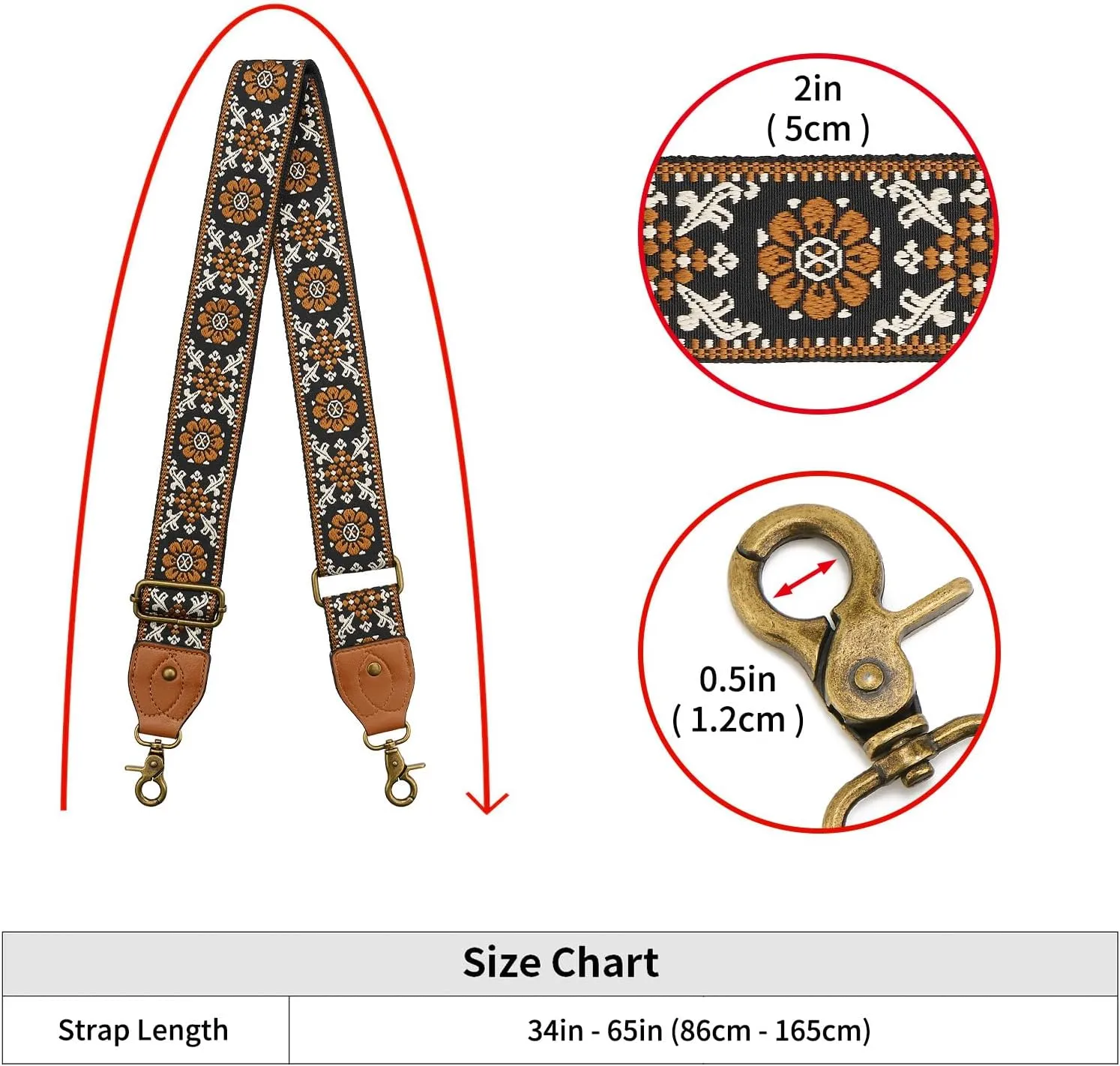 ZOOEASS Wide Shoulder Strap Adjustable Replacement,Purse Strap,Multi-Pattern Crossbody Bag Strap