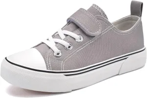 Zoroadke Toddler Boys and Girls Sneakers Low Top Adjustable Strap Canvas Shoes for Kids