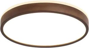 ZSJPDP LED Flush Mount Ceiling Light Fixture New Chinese Walnut Color Round Ceiling Lamp Nordic Minimalist Living Room Flat Light 2.4 Inch Thick Tri-Color Dimmable Ceiling Lighting