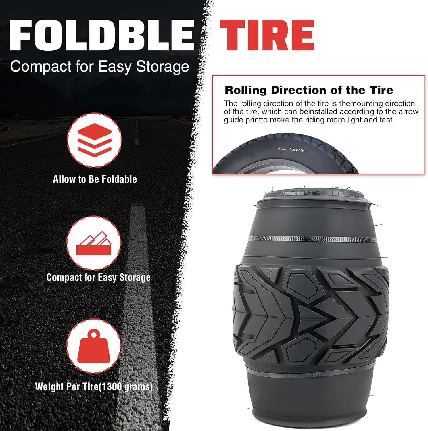 ZUKKA 20/26 x 4.0 E-Bike Tire 1/2 Pack Fat Tire High Performance Fat White Wall Replacement Folding Mountain Bike Tire High-Density Bike Tires for MTB E Bikes