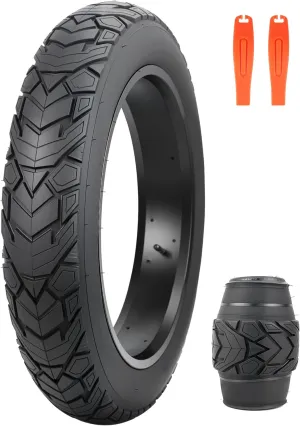ZUKKA 20/26 x 4.0 E-Bike Tire 1/2 Pack Fat Tire High Performance Fat White Wall Replacement Folding Mountain Bike Tire High-Density Bike Tires for MTB E Bikes